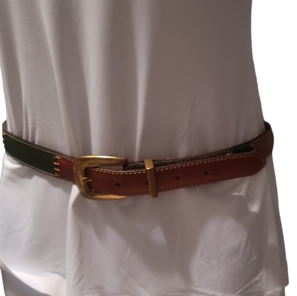 Fossil Colorful Stitched Leather Belt Women's Size M - Picture 3 of 8